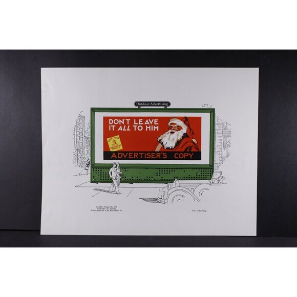 Vintage advertisement test print page Santa Claus, Christmas time mail ad - Picture 2 of 4